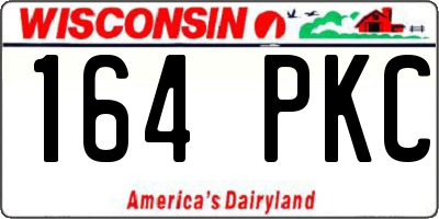 WI license plate 164PKC