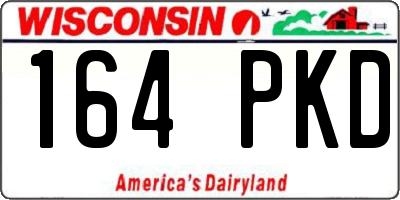 WI license plate 164PKD