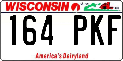 WI license plate 164PKF