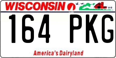 WI license plate 164PKG