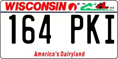 WI license plate 164PKI