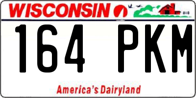 WI license plate 164PKM