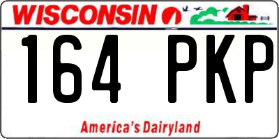 WI license plate 164PKP