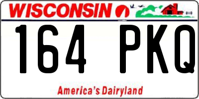 WI license plate 164PKQ