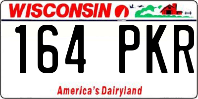 WI license plate 164PKR