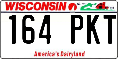 WI license plate 164PKT