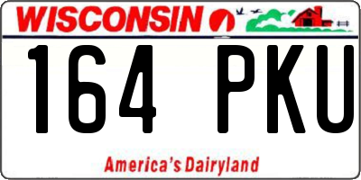 WI license plate 164PKU