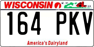 WI license plate 164PKV