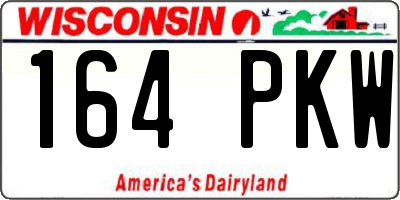 WI license plate 164PKW