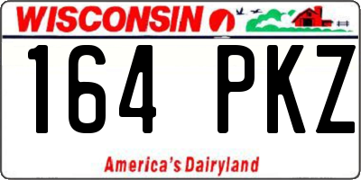 WI license plate 164PKZ