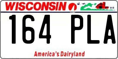 WI license plate 164PLA