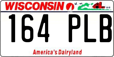 WI license plate 164PLB