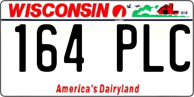 WI license plate 164PLC
