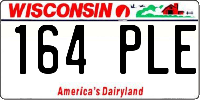 WI license plate 164PLE