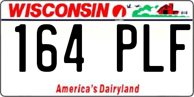 WI license plate 164PLF