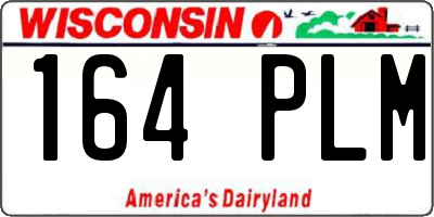 WI license plate 164PLM