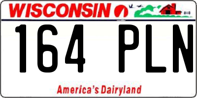 WI license plate 164PLN