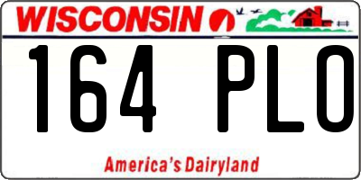 WI license plate 164PLO