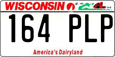 WI license plate 164PLP