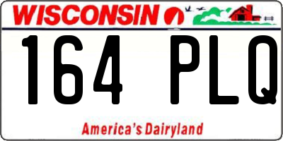 WI license plate 164PLQ