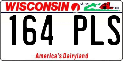 WI license plate 164PLS