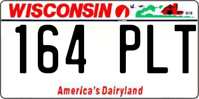 WI license plate 164PLT