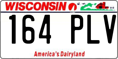 WI license plate 164PLV