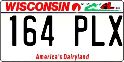 WI license plate 164PLX