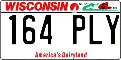 WI license plate 164PLY