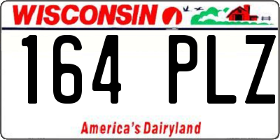 WI license plate 164PLZ