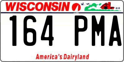 WI license plate 164PMA