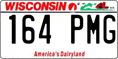 WI license plate 164PMG