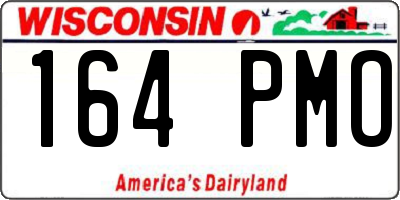 WI license plate 164PMO