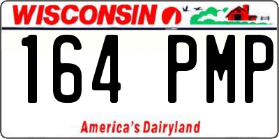 WI license plate 164PMP