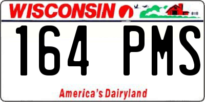 WI license plate 164PMS