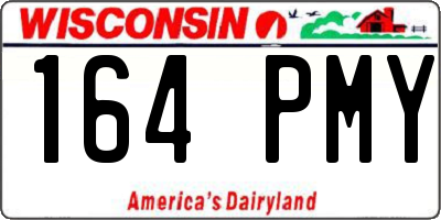 WI license plate 164PMY