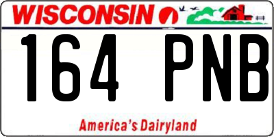 WI license plate 164PNB
