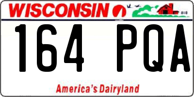 WI license plate 164PQA