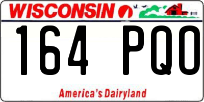 WI license plate 164PQO