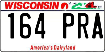 WI license plate 164PRA