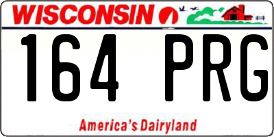 WI license plate 164PRG