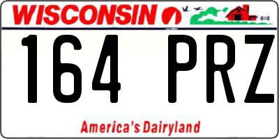 WI license plate 164PRZ