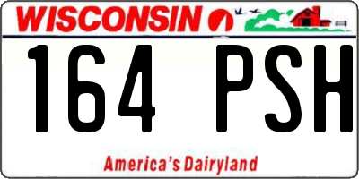 WI license plate 164PSH