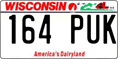 WI license plate 164PUK