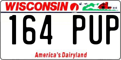 WI license plate 164PUP