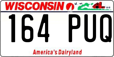 WI license plate 164PUQ