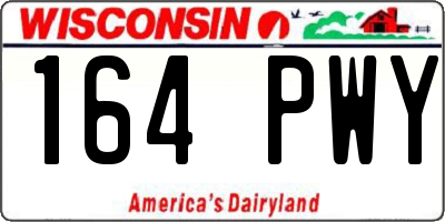 WI license plate 164PWY