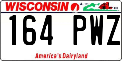 WI license plate 164PWZ