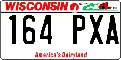 WI license plate 164PXA