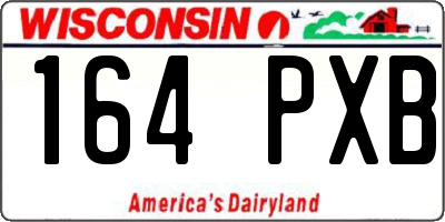 WI license plate 164PXB